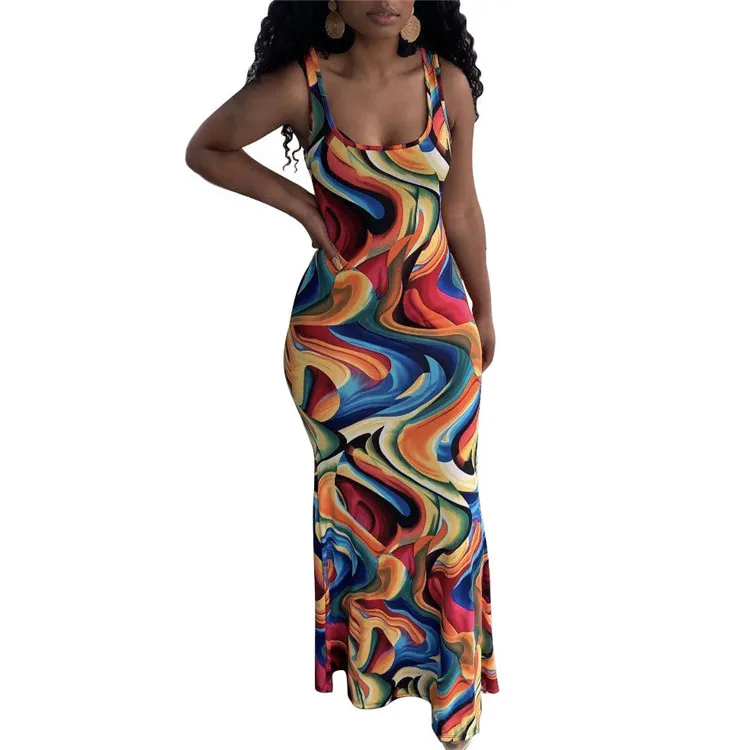 2021Hot sale bodycon sexy tank abstract skinny polyester o neck hand painting sleeveless dresses women, As picture show
2021Hot sale bodycon sexy tank abstract skinny polyester o neck hand painting sleeveless dresses women, As picture show