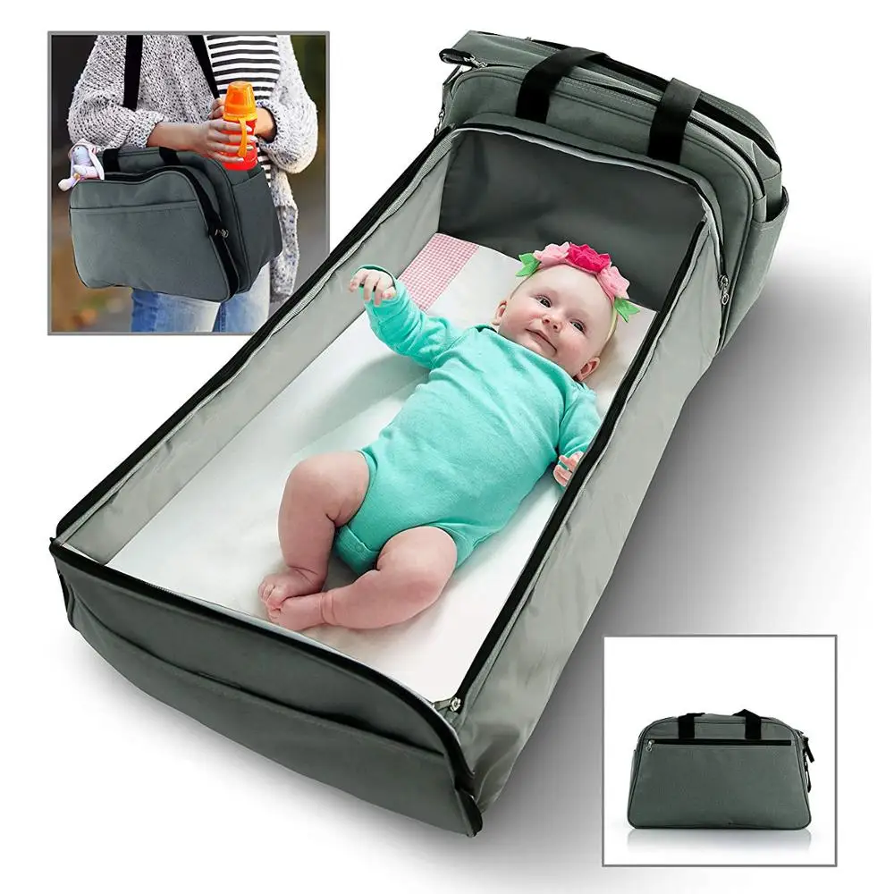 3 in 1 Baby Diaper Bag with Bassinet & Changing Pad Insulated Bottle Pocket Bed, Customized
3 in 1 Baby Diaper Bag with Bassinet & Changing Pad Insulated Bottle Pocket Bed, Customized