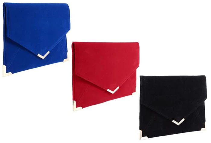 Fashion big capacity party evening velvet envelope clutch bag