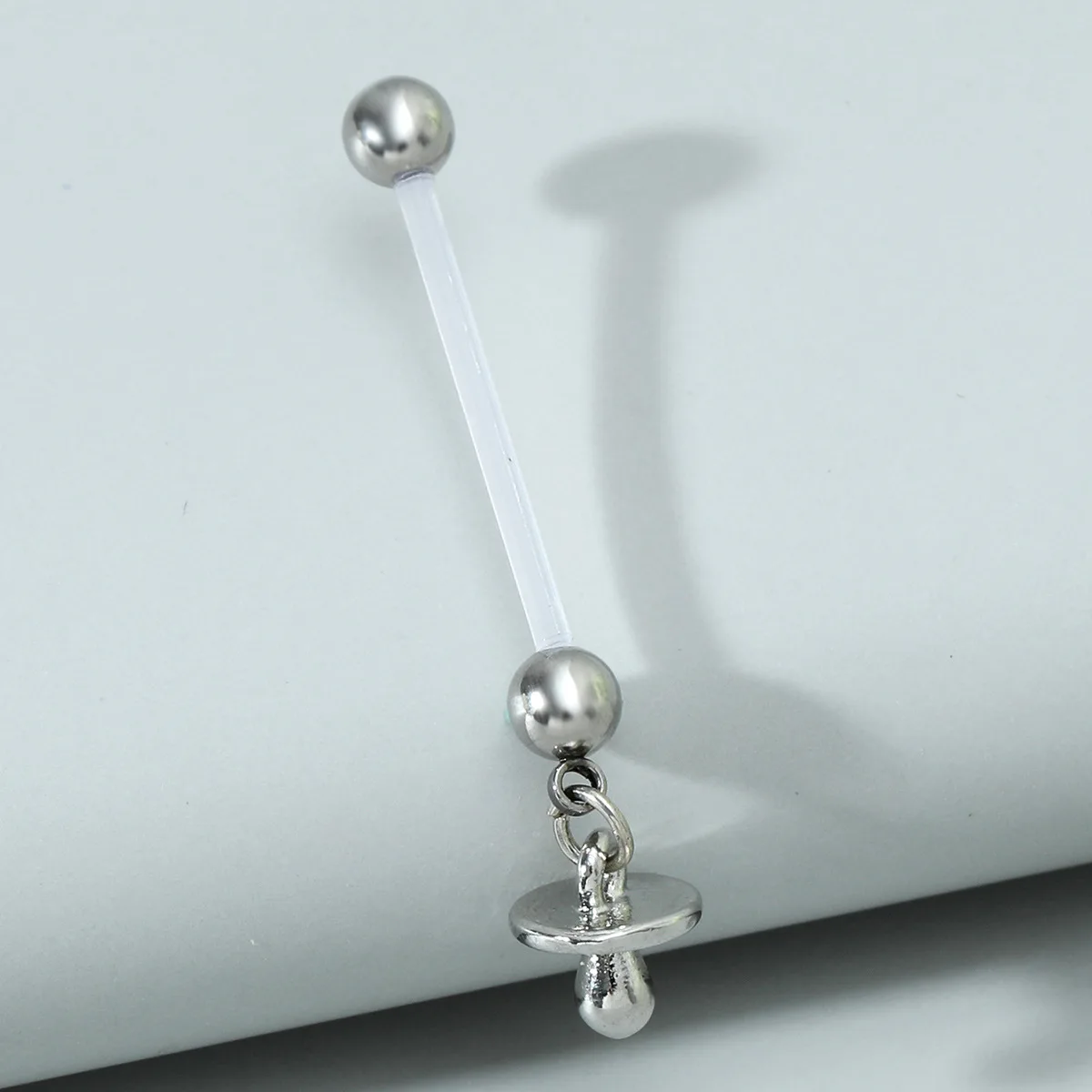 Stainless Steel Non-Allergic New Transparent Long Rod 23mm Belly Button Nail Pacifier Pendant Belly Button Ring Silver
Stainless Steel Non-Allergic New Transparent Long Rod 23mm Belly Button Nail Pacifier Pendant Belly Button Ring Silver