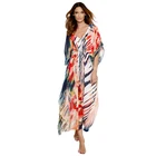 Women Batwing Sleeve Kaftan Beach Dress Chiffon Bathing Suit Cover Up Beachwear