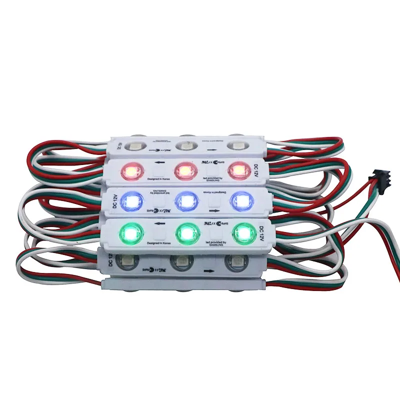 12V 5050 3 LED Injection With Round Lens Module Full Color 64 Modes Changing IP67 For Letter Sign
12V 5050 3 LED Injection With Round Lens Module Full Color 64 Modes Changing IP67 For Letter Sign
