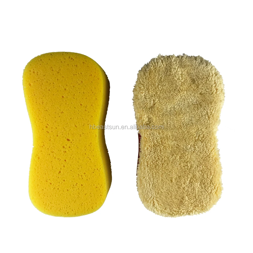 soft coral fleece two side sponge for car cleaning