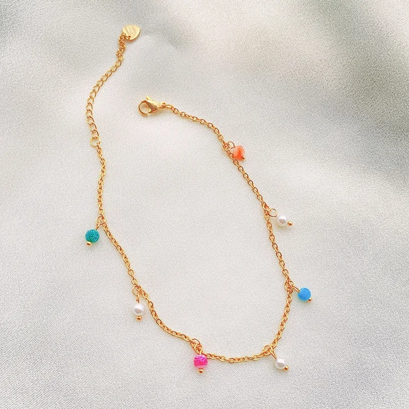 HOVANCI Colored Natural Stone Pearl Chain Anklets Foot Jewelry Stainless Steel Stone Anklets
HOVANCI Colored Natural Stone Pearl Chain Anklets Foot Jewelry Stainless Steel Stone Anklets