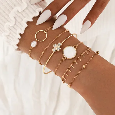 Trendy Design Stackable Round Enamel Bracelets Multi Layer Pearl Bracelet Set
Trendy Design Stackable Round Enamel Bracelets Multi Layer Pearl Bracelet Set