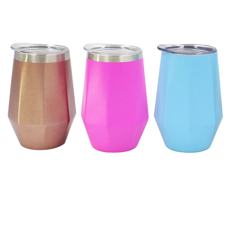 Flypeak top supplier 12oz coffee cup Vacuum Egg Shape Mug double insulated 12oz wine diamond tumbler cups with Lid, Customized color
Flypeak top supplier 12oz coffee cup Vacuum Egg Shape Mug double insulated 12oz wine diamond tumbler cups with Lid, Customized color