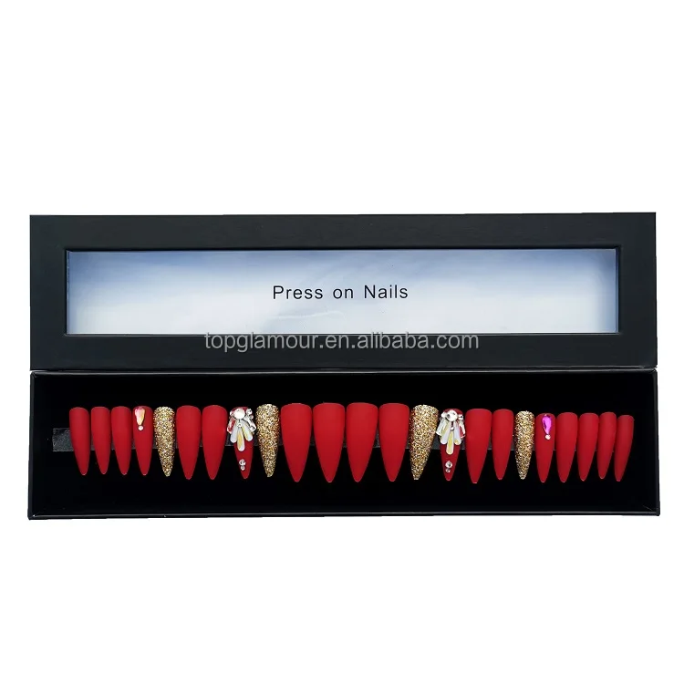 Luxury fake nails red long coffin ballerina press on nails artificial fingernails with big rhinestone, Nude
Luxury fake nails red long coffin ballerina press on nails artificial fingernails with big rhinestone, Nude