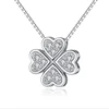 Fashion Lucky 999 Sterling Silver Four Leaf Clover Chain Pendant Necklace
