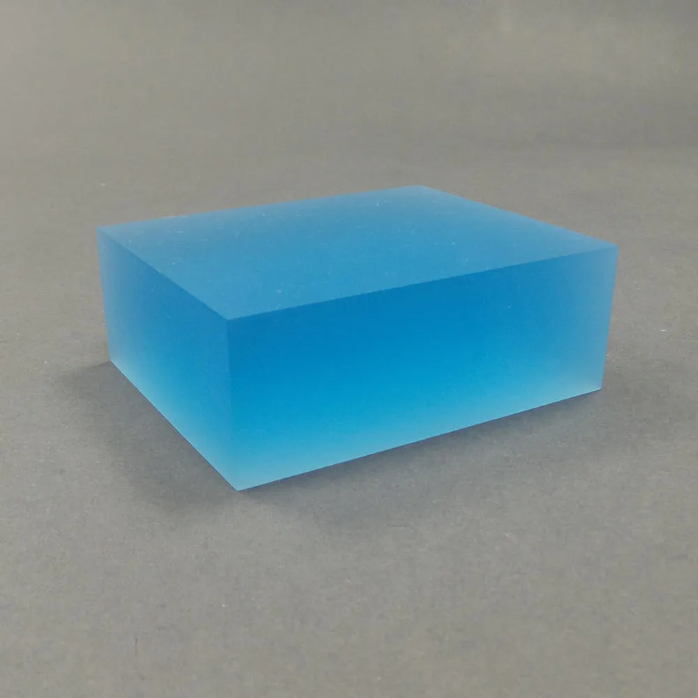 蓝色磨砂丙烯酸大显示块固体丙烯酸 plinth 珠宝展示块
