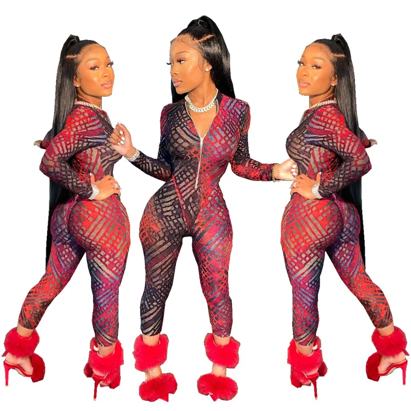 Women's New Fashion Zip Up Jumpsuit Female Long Sleeve Printed Zipper Jumpsuits Female Bodycon Jumpsuits For Women
Women's New Fashion Zip Up Jumpsuit Female Long Sleeve Printed Zipper Jumpsuits Female Bodycon Jumpsuits For Women