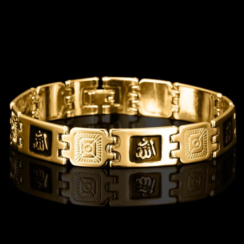 Allah Muslim 18K Gold Fashion Chunky Cuban Curb Link Chain Bracelet & Bangle Punk Jewelry Men's Bangles(EJ0739) 
Allah Muslim 18K Gold Fashion Chunky Cuban Curb Link Chain Bracelet & Bangle Punk Jewelry Men's Bangles(EJ0739)