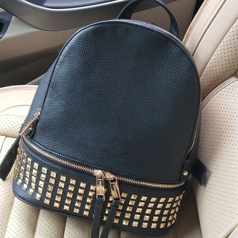 2020 new women's backpack PU lychee pattern handbag rivet women's backpack fashion all-match travel bag
2020 new women's backpack PU lychee pattern handbag rivet women's backpack fashion all-match travel bag