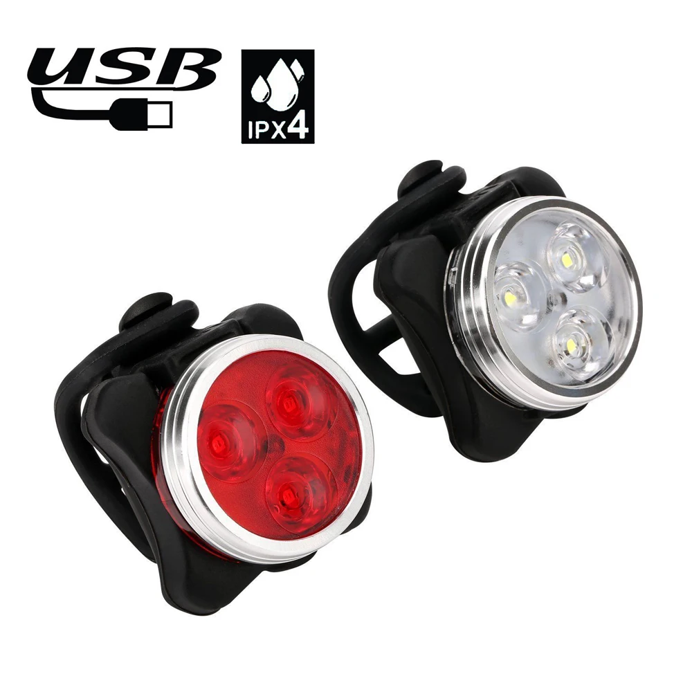 Super Bright Bicycle Accessories Front Tail Lights Set 4 Lighting Modes USB Rechargeable LED Bike Light Set
Super Bright Bicycle Accessories Front Tail Lights Set 4 Lighting Modes USB Rechargeable LED Bike Light Set