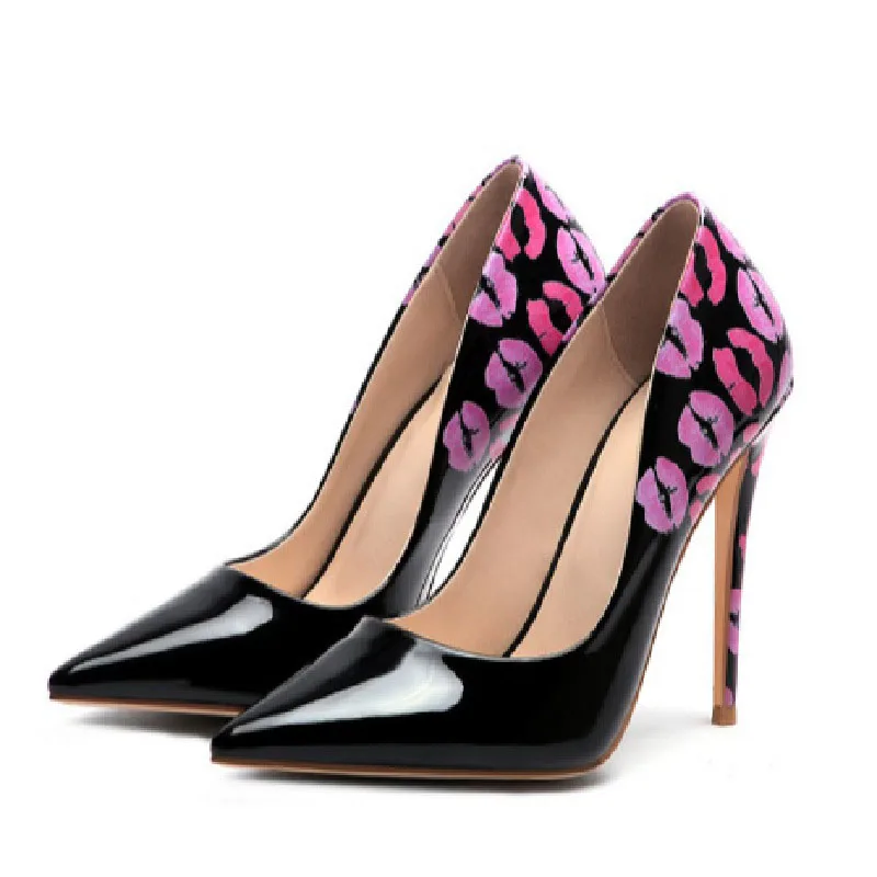 Ladies Graffiti High Heel Pointed Toe Shoes Lip Pattern Classic Designer Pumps 12cm Stiletto Wedding Shoes, White,black
Ladies Graffiti High Heel Pointed Toe Shoes Lip Pattern Classic Designer Pumps 12cm Stiletto Wedding Shoes, White,black