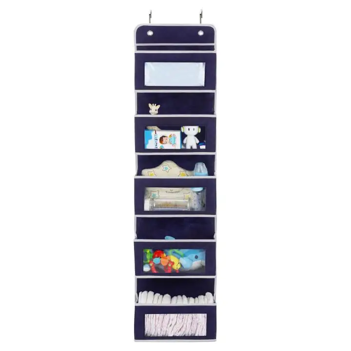 FF297 Non Woven Organizer Wall Mount Storage Bag with Clear Window 2 Sturdy Hooks 5 Large Pockets Hanging Closet Organizer, White/blue/black/grey
FF297 Non Woven Organizer Wall Mount Storage Bag with Clear Window 2 Sturdy Hooks 5 Large Pockets Hanging Closet Organizer, White/blue/black/grey