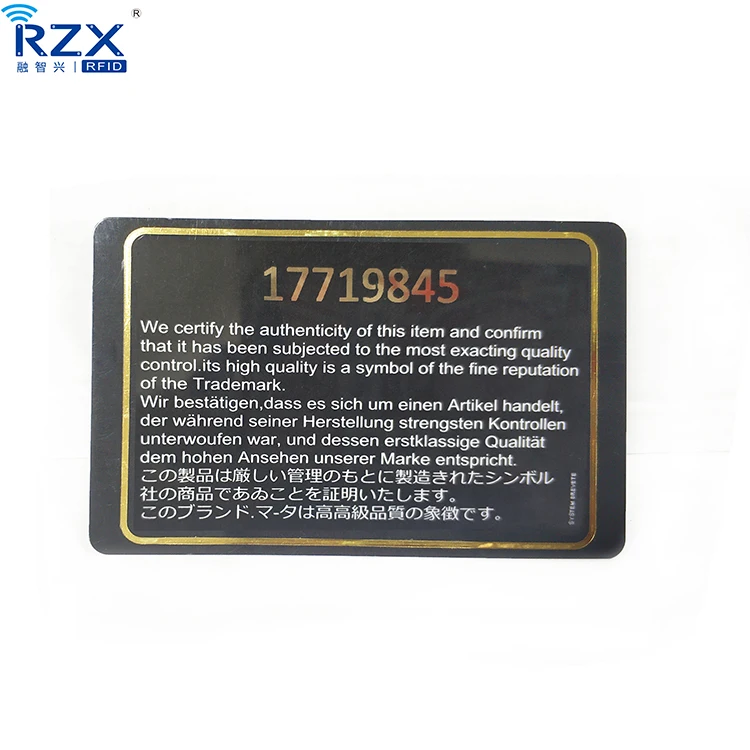 luxury gift pvc membership card glossy finish with gold numbers