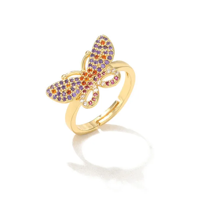 European And American 18K Gold Full Diamond Butterfly Open Ring Women's Adjustable Exquisite Fashion Women's Jewelry, 1color
European And American 18K Gold Full Diamond Butterfly Open Ring Women's Adjustable Exquisite Fashion Women's Jewelry, 1color