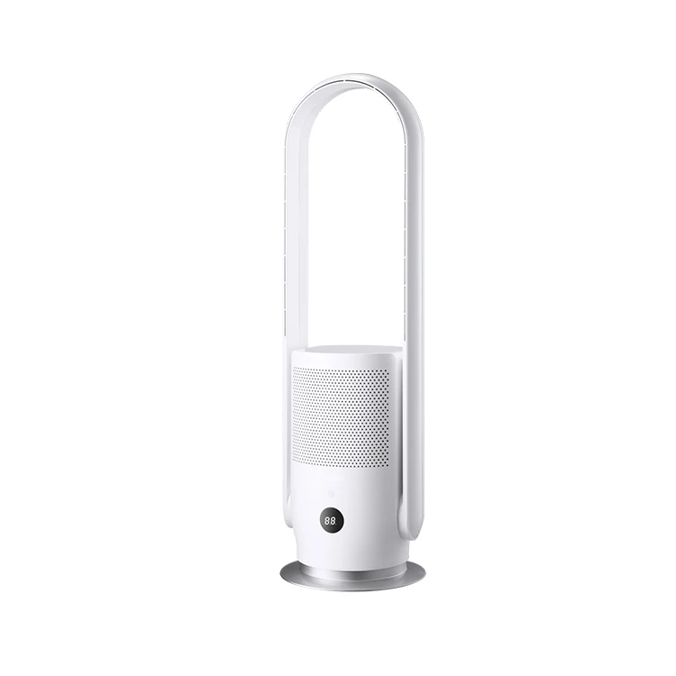 Portable electric remote control floor air-cooled leafless fan air purifier fan, White
Portable electric remote control floor air-cooled leafless fan air purifier fan, White