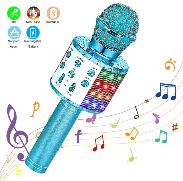 Factory Direct WS858L Led Light Karaoke Microphone Wireless Speaker For Iphone Android Smart Phone Portable Handheld Microphone, Customized
Factory Direct WS858L Led Light Karaoke Microphone Wireless Speaker For Iphone Android Smart Phone Portable Handheld Microphone, Customized