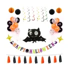 Halloween Ballons Set Balloon Accessories With Bat And Letters Banner