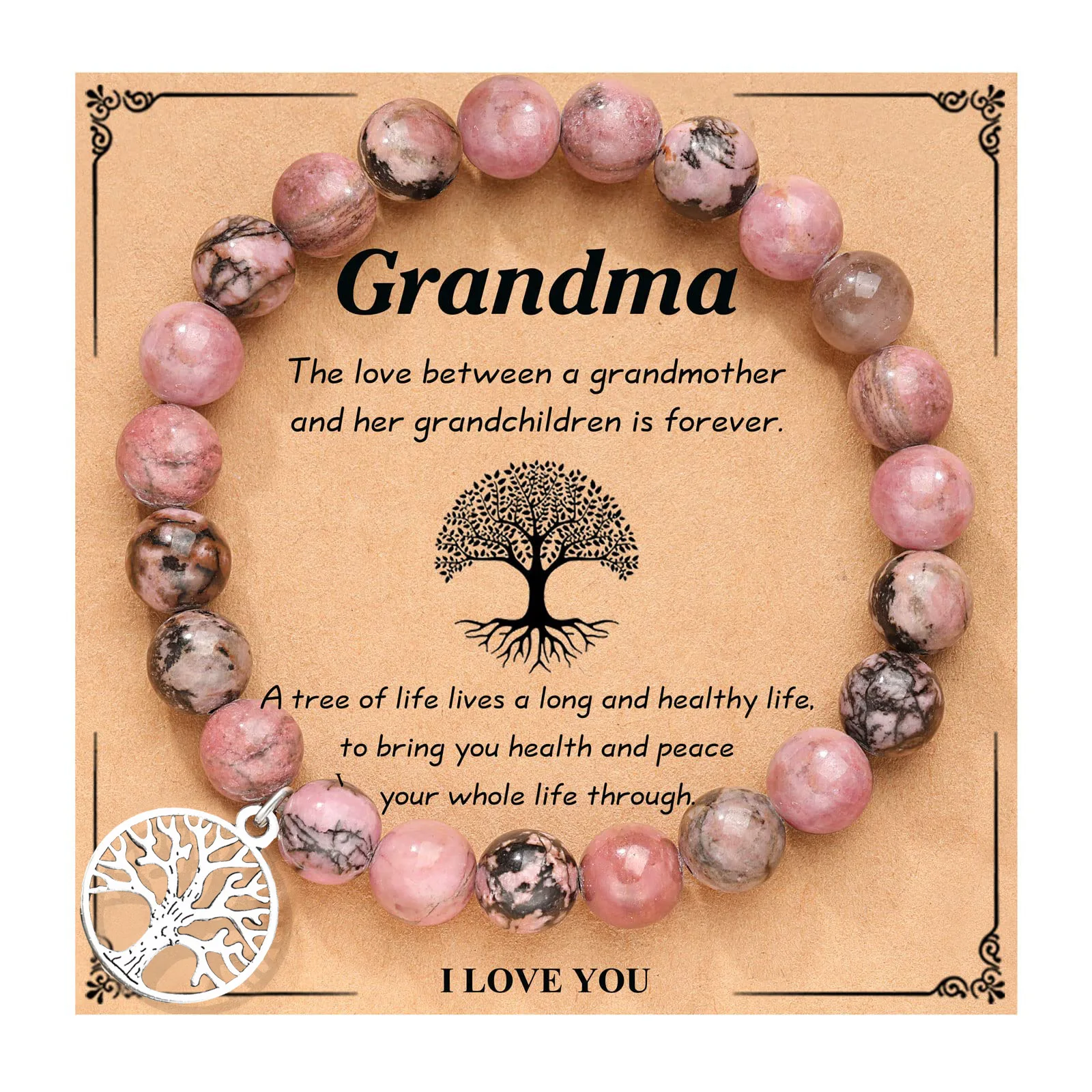 New Design Natural Stone Beaded Purple Agate Bracelets Vintage Tree Of Life Pendant Cards I Love You Wish Bracelet For Family
New Design Natural Stone Beaded Purple Agate Bracelets Vintage Tree Of Life Pendant Cards I Love You Wish Bracelet For Family