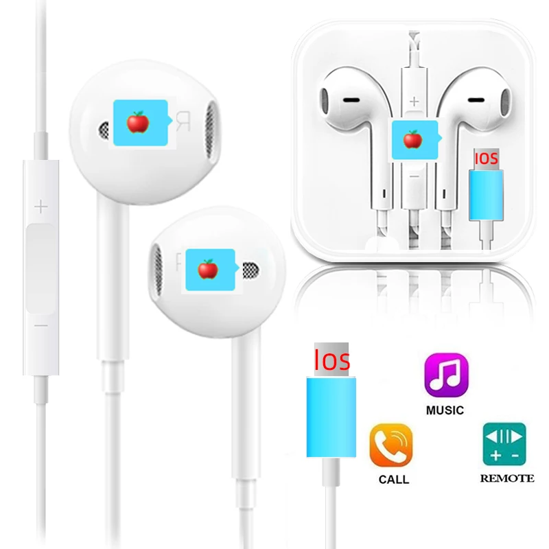Mobile Phone Earphone Earpod Hand Free Earbuds With Microphone For Iphone 7 8 X Earphone, White
Mobile Phone Earphone Earpod Hand Free Earbuds With Microphone For Iphone 7 8 X Earphone, White