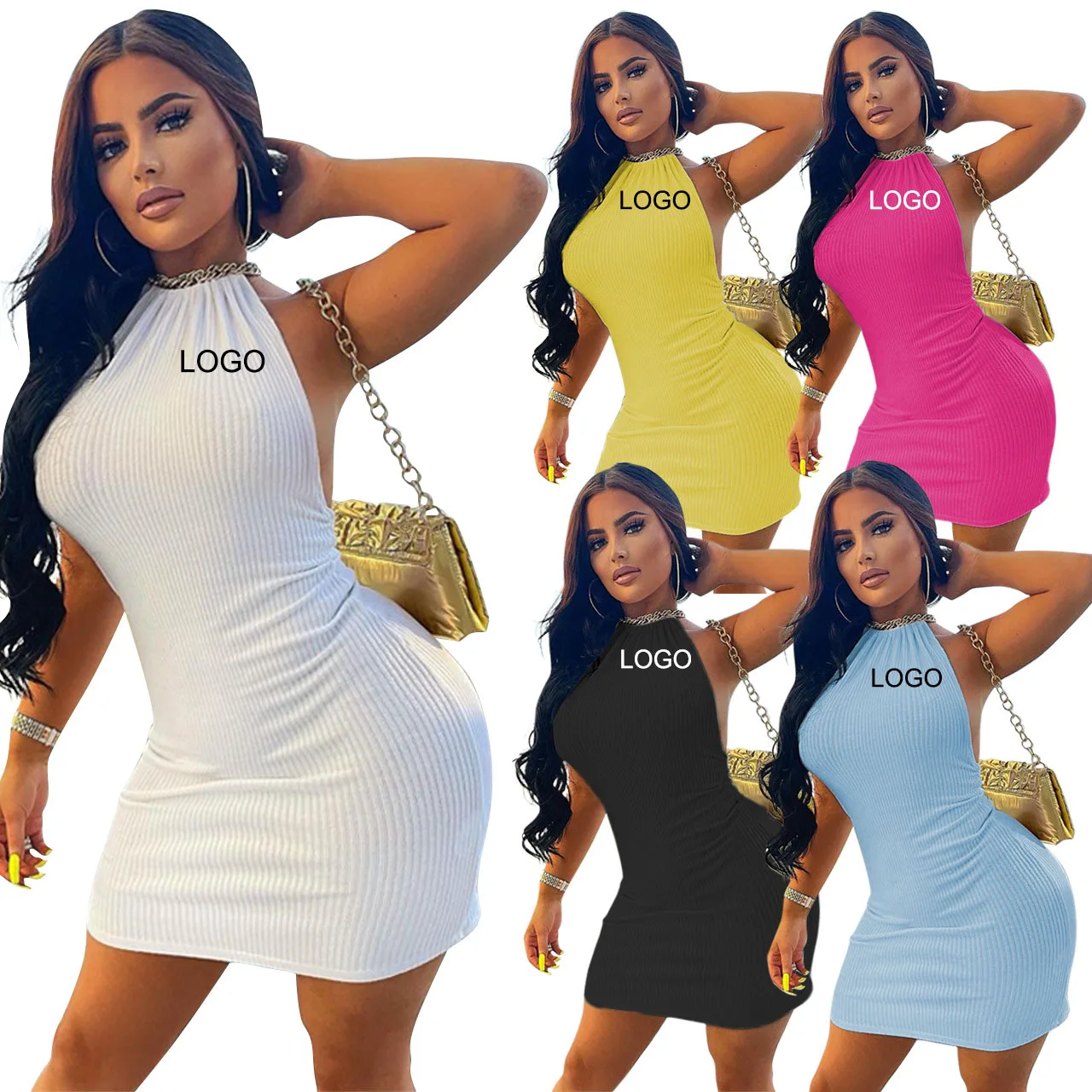 Customized Sexy Plus Size Women's Clothing Dress Halter Backless White Dresses Fashionable Summer Club Wear Slim Fit Bodycon 
Customized Sexy Plus Size Women's Clothing Dress Halter Backless White Dresses Fashionable Summer Club Wear Slim Fit Bodycon