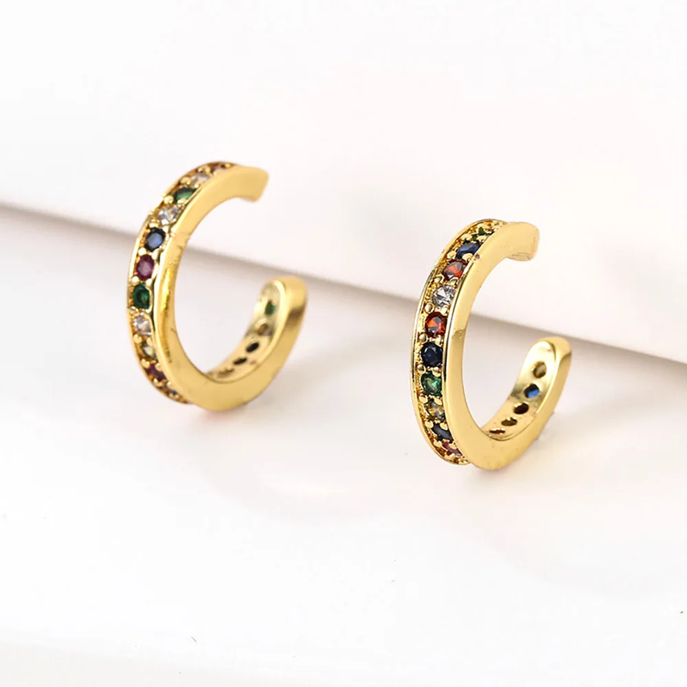 Ladies fashion trend brass gold plated cubic zircon no piercing clip on earrings ear cuffs for women 2021, 4 colors
Ladies fashion trend brass gold plated cubic zircon no piercing clip on earrings ear cuffs for women 2021, 4 colors