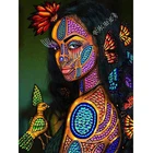 Diy 5d Diamond Painting Painted African Woman And Flower Butterfly Picture Bird Diamond Embroidery Wall Art Home Decor