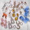 Barlayc Fashion Statement Bohemian Party Luxury Teardrop Crystal Rhinestone Flower Pearl Drop Earrings for Women Jewelry