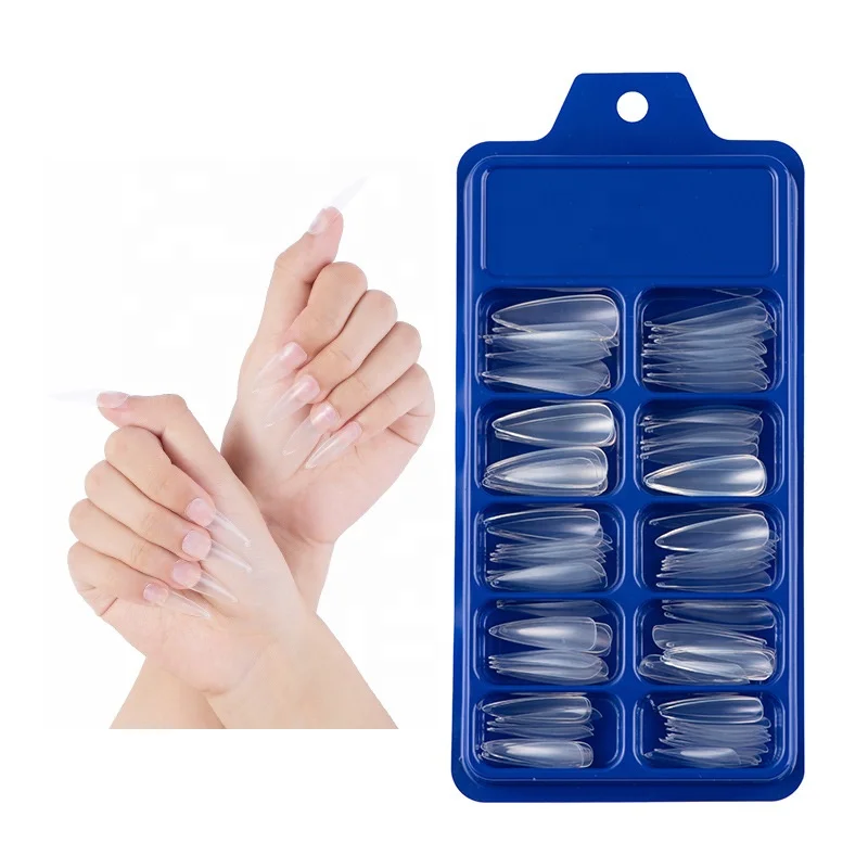 100pcs/box Blue Box Long ABS Fake Nails Tips Natural XXL Stiletto DIY False Nail Full Cover Press On Nails, Pure color
100pcs/box Blue Box Long ABS Fake Nails Tips Natural XXL Stiletto DIY False Nail Full Cover Press On Nails, Pure color