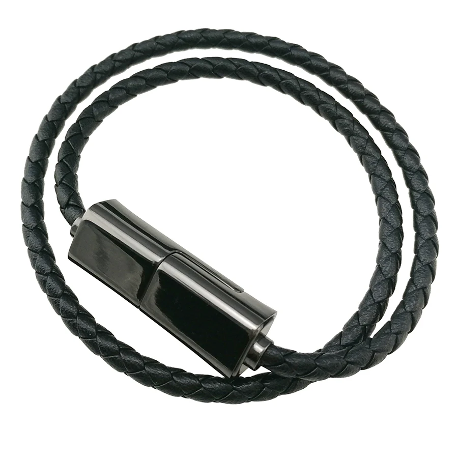 Low MOQ Customized Leather Micro Type C Usb Bracelet Charger Charging Data Cable For IPhone - ANKUX.COM