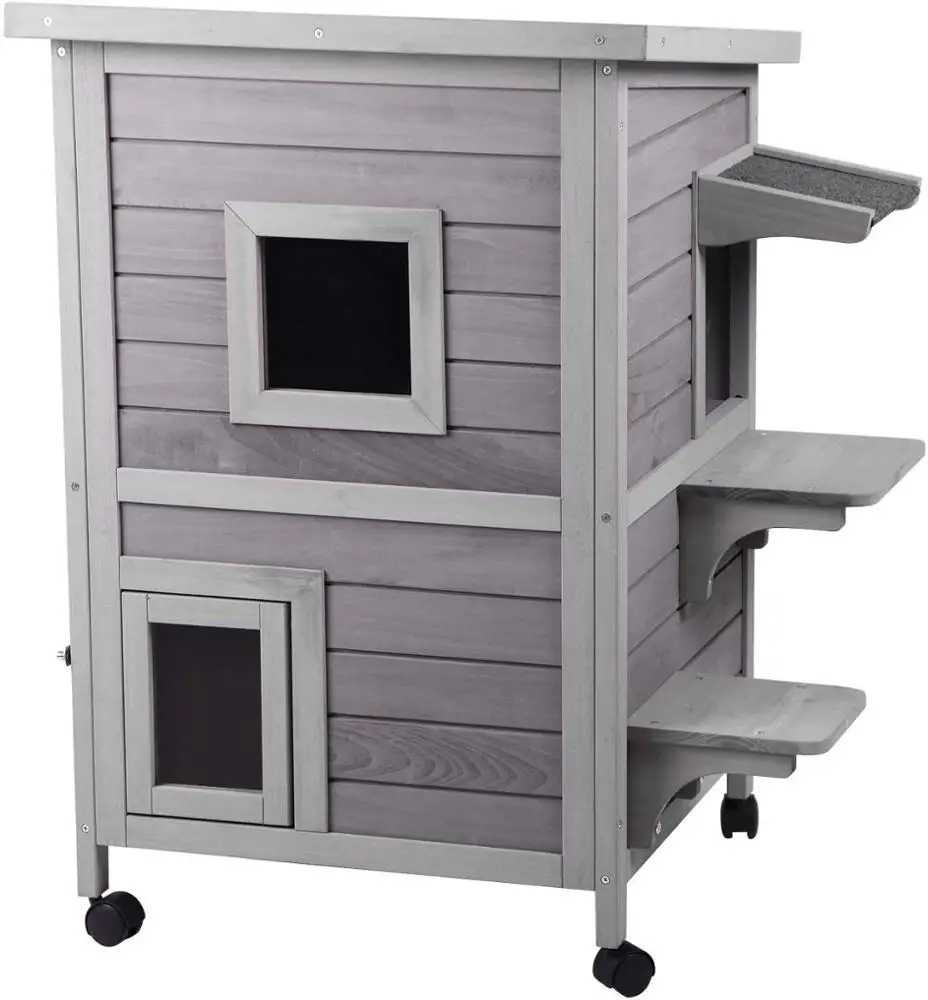 High quality Outdoor/Indoor Cat House Weatherproof Wooden Kitty Condo Shelter, Grey/aubur
High quality Outdoor/Indoor Cat House Weatherproof Wooden Kitty Condo Shelter, Grey/aubur