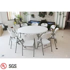 Wholesale White 5FT 10 People Wedding Round Banquet Plastic Folding Dining Table For Outdoor Events