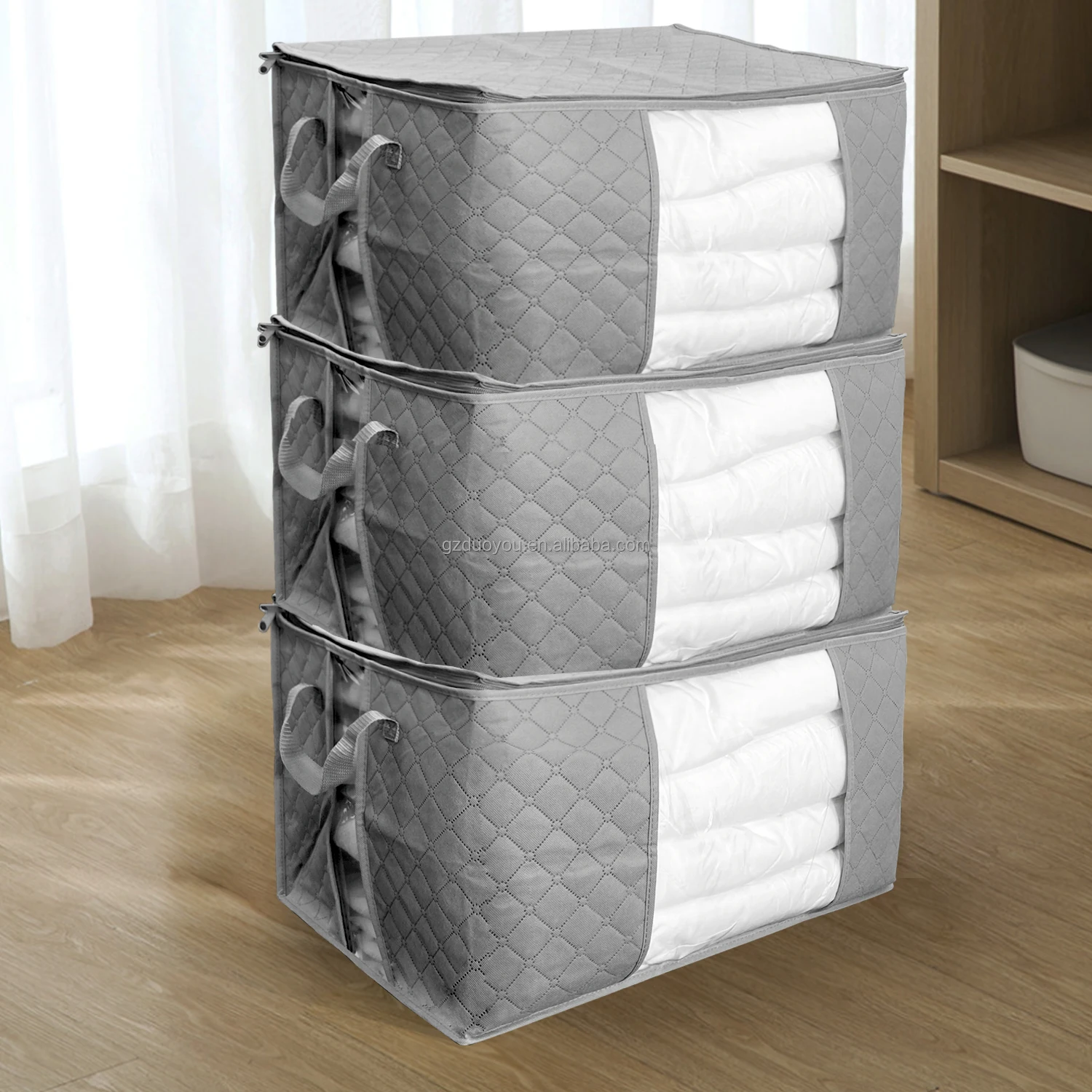 New Cloth Storage Bags Black Wardrobe Organizer foldable Bag For Comforter Blanket Clothes
New Cloth Storage Bags Black Wardrobe Organizer foldable Bag For Comforter Blanket Clothes