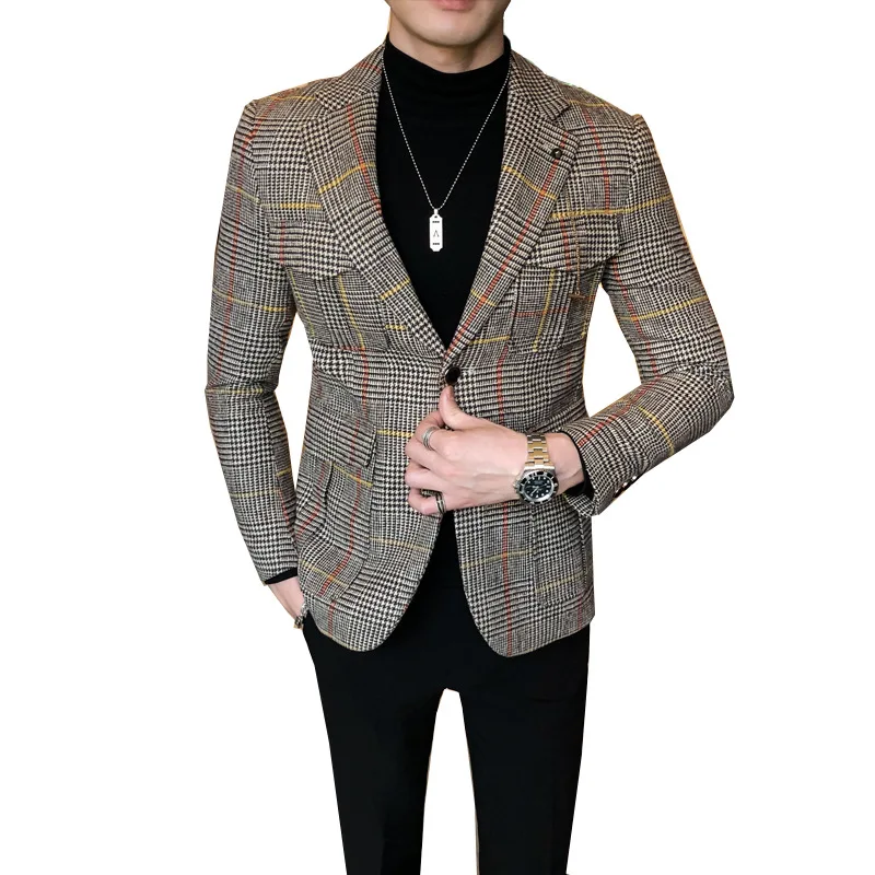 Men's British Stylish Vintage Plaid Blazer Male business slim fit plaid suit Man Casual plaid Jackets Plus size M-3XL
Men's British Stylish Vintage Plaid Blazer Male business slim fit plaid suit Man Casual plaid Jackets Plus size M-3XL