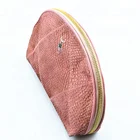 2020 new style 100% genuine salmon leather pink color semi-circular shape clutch bag on sales