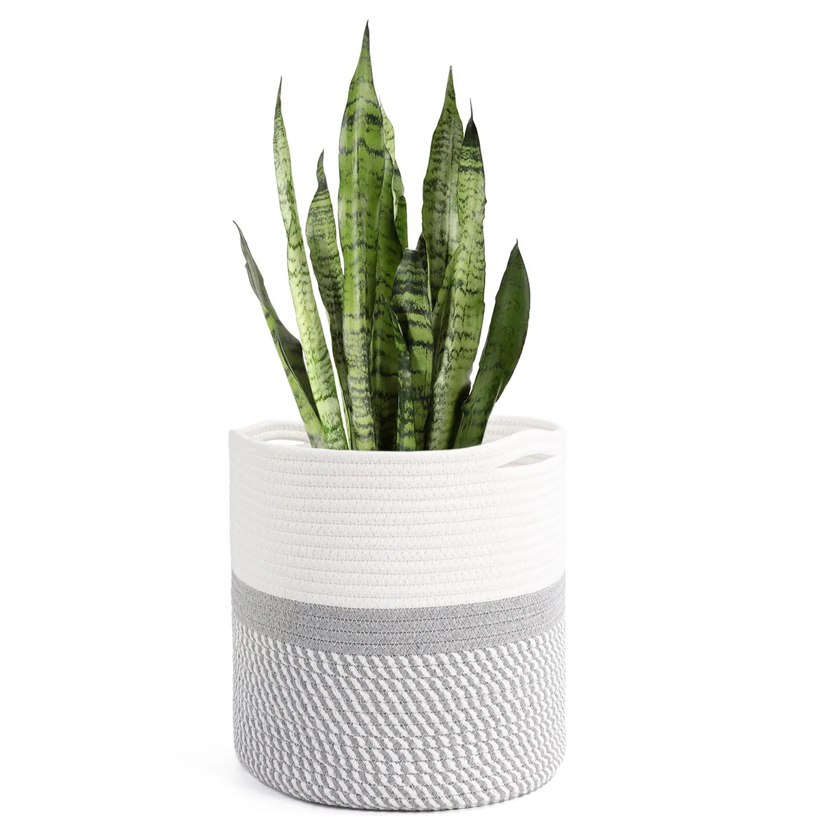11" x 11" Inches Potted Plant Indoor Floor Planting Pots Woven Plant Baskets, White and gray
11" x 11" Inches Potted Plant Indoor Floor Planting Pots Woven Plant Baskets, White and gray