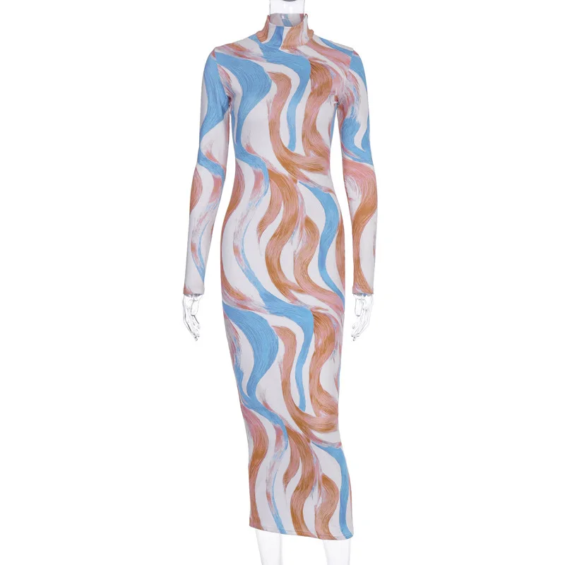 European and American Retro 2021 Spring New Fashion Casual Round Neck Dress Printed Split Mid-length Skirt, Brown
European and American Retro 2021 Spring New Fashion Casual Round Neck Dress Printed Split Mid-length Skirt, Brown