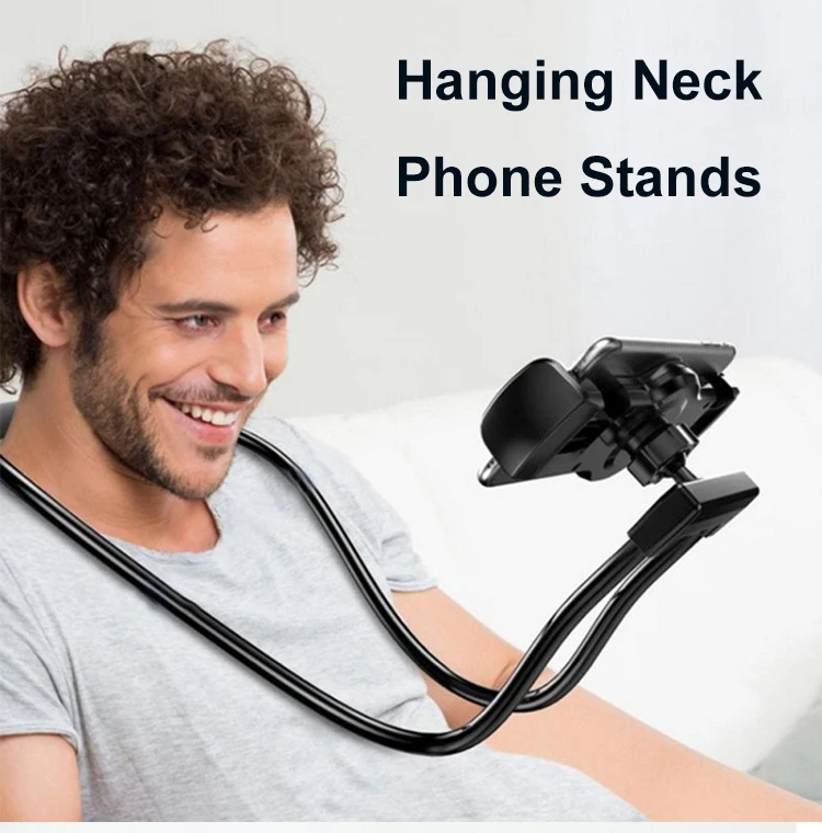 Universal Flexible Lazy Hanging On Neck Phone Holder 360 Rotating