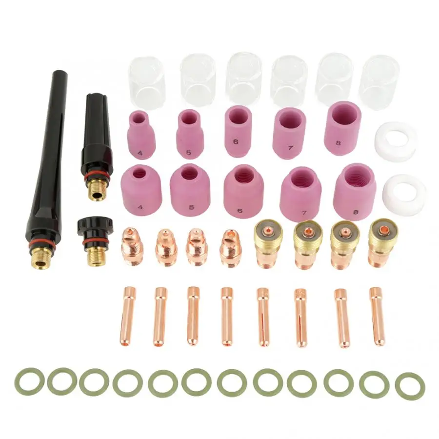 49pcs/set Gas Lens Alumina Nozzles Cups Collets Accessory Kit for Welding Torch Blow torch Welding Torch accessories
49pcs/set Gas Lens Alumina Nozzles Cups Collets Accessory Kit for Welding Torch Blow torch Welding Torch accessories