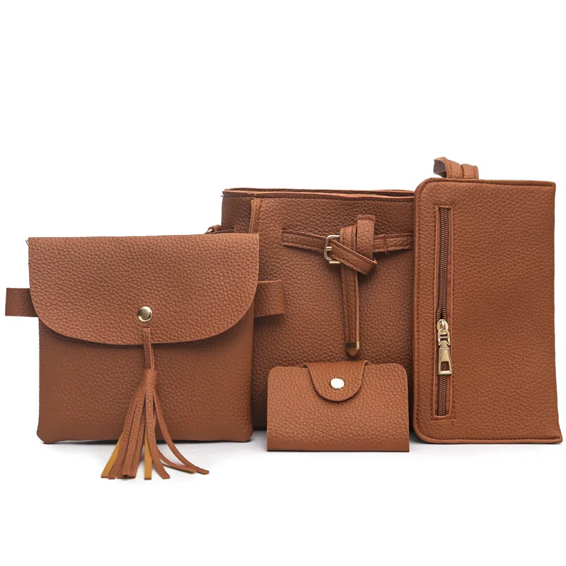 Simple lychee pattern purse 4 pcs sets handbags ladiesgirl purse set handbag single shoulder messenger bag
Simple lychee pattern purse 4 pcs sets handbags ladiesgirl purse set handbag single shoulder messenger bag