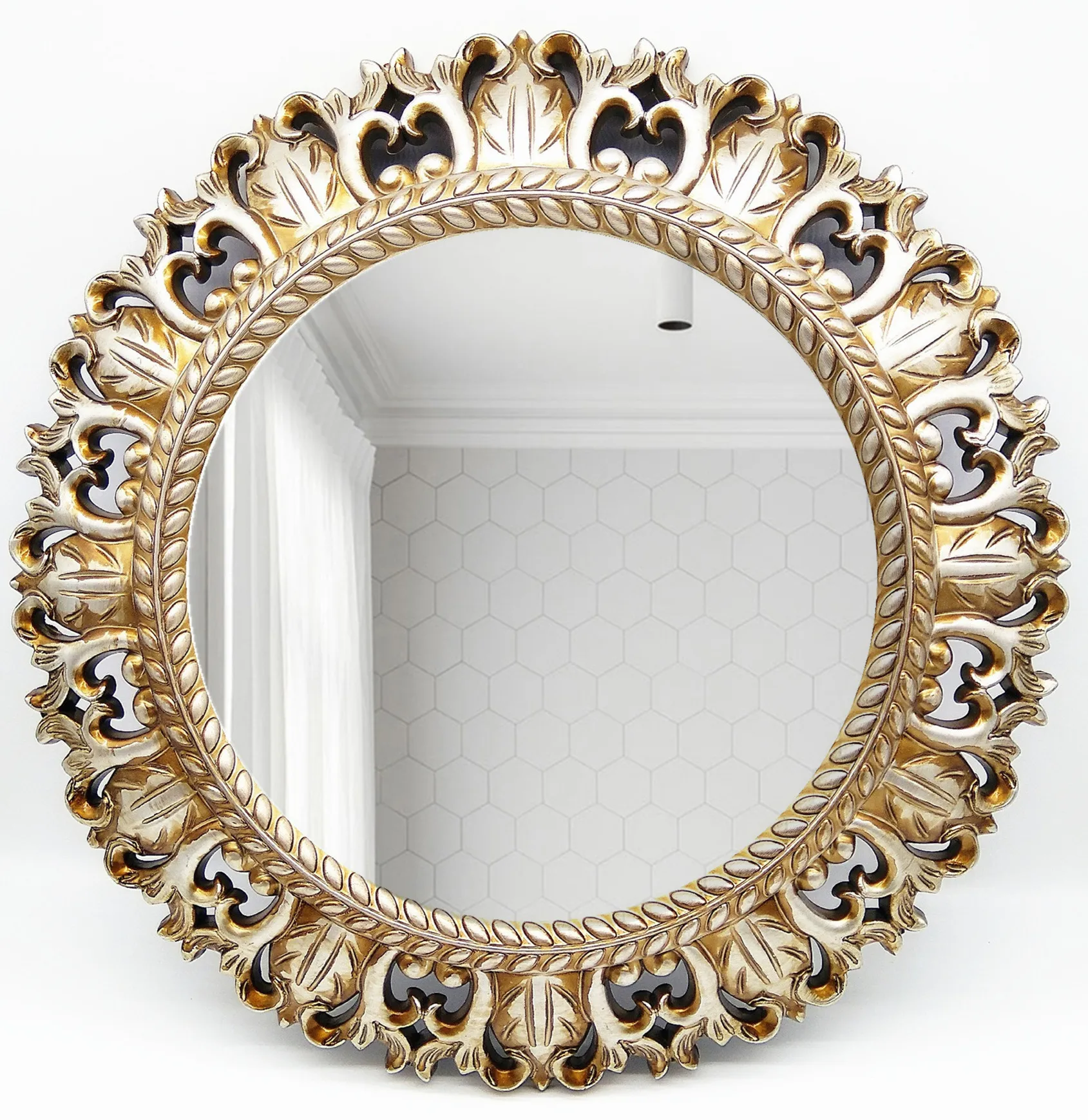 16 inch Gold Finish Retro Antique Home Decor Wall Accessory Wall Mirror For Sale, Customized color
16 inch Gold Finish Retro Antique Home Decor Wall Accessory Wall Mirror For Sale, Customized color