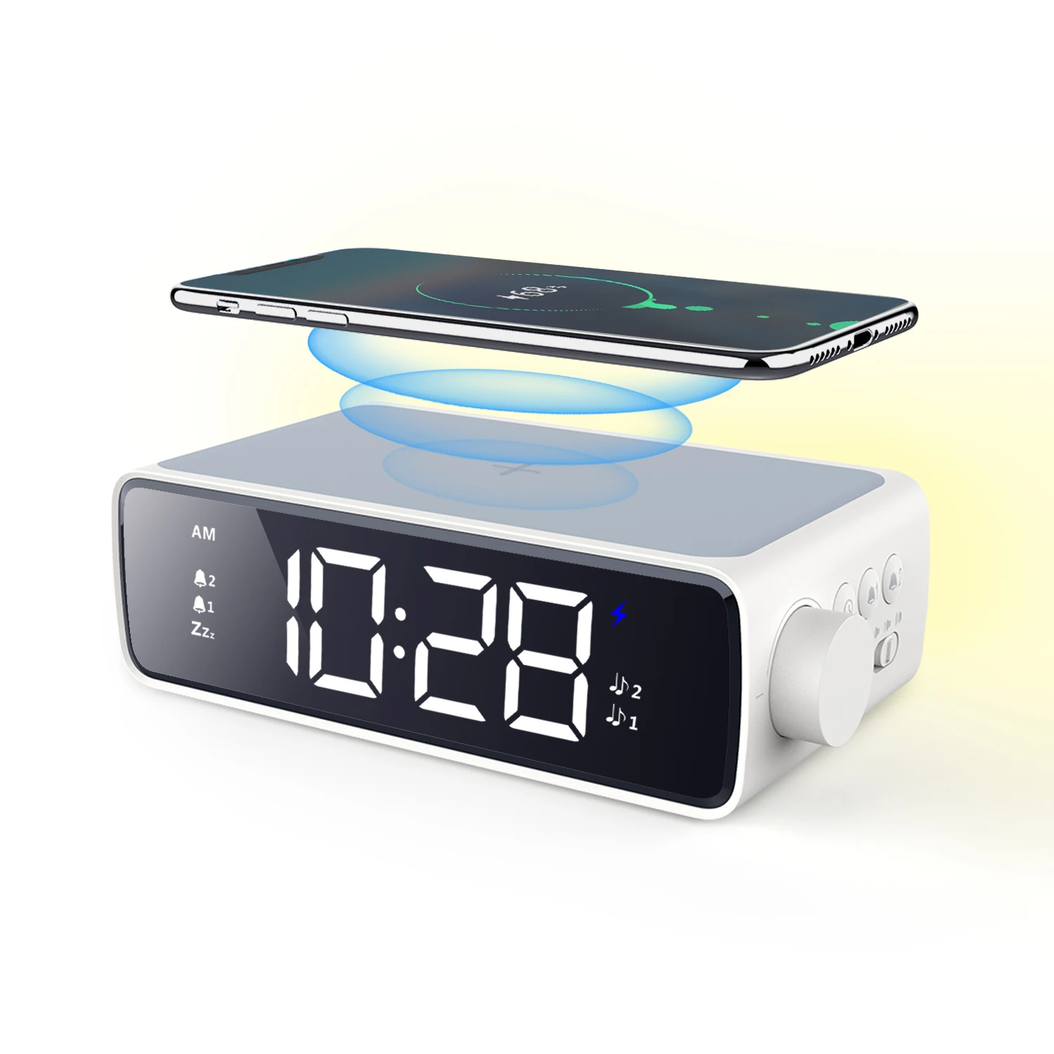 3 in 1 Mobile Phone Wireless Charger With Clock and Night Light
3 in 1 Mobile Phone Wireless Charger With Clock and Night Light