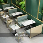 Custom coffee restaurant marble dining table set fabric double sofa hotel sofa Cafe table Custom dining room furniture