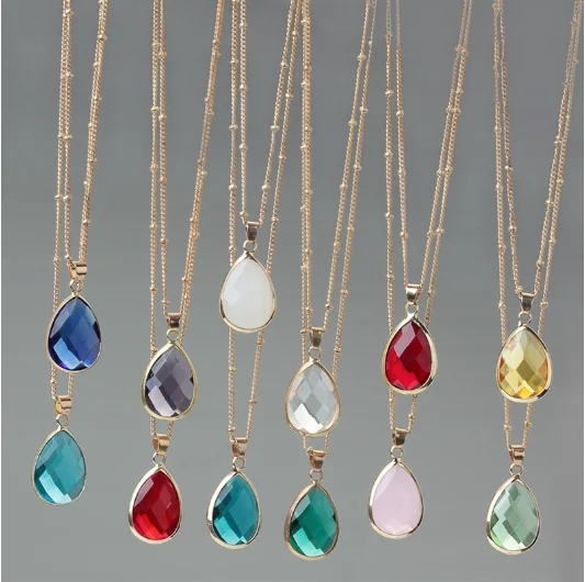 12 Colors Birthstone Natural Stone Water Drop Pendant Necklace Crystal DIY Charm Necklace Women Jewelry, Picture
12 Colors Birthstone Natural Stone Water Drop Pendant Necklace Crystal DIY Charm Necklace Women Jewelry, Picture