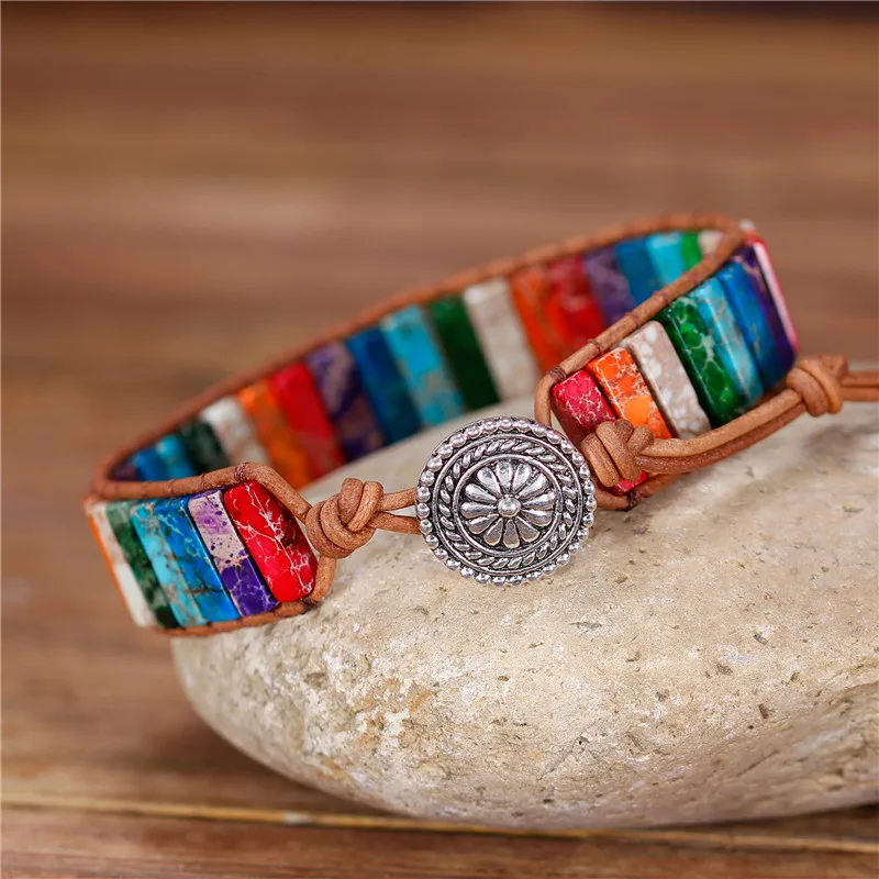YueTong Handmade 7 Chakra Bracelet Multi Color Natural Stone Tube Bead Leather Wrap Bracelet Genuine Leather Bracelet Dropship
YueTong Handmade 7 Chakra Bracelet Multi Color Natural Stone Tube Bead Leather Wrap Bracelet Genuine Leather Bracelet Dropship