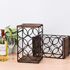 durable Rustic wood Countertop 6 Bottles No Need Assembly display wine rack metal