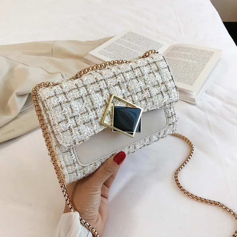 2021 fashion woolen chain new small square bag Korean version one-shoulder cross-body bag
2021 fashion woolen chain new small square bag Korean version one-shoulder cross-body bag