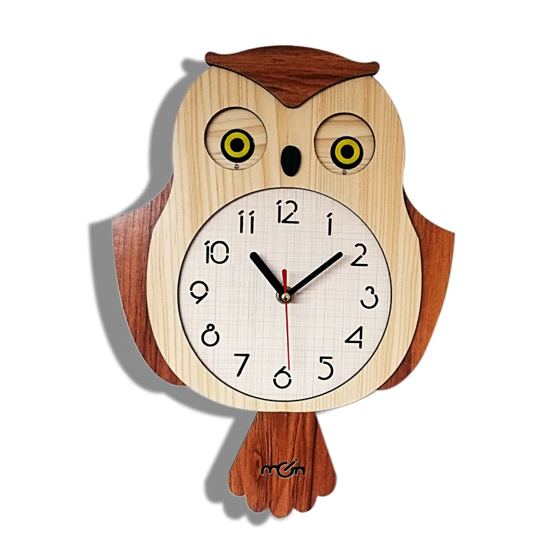 Lovely wooden modern owl wagging wall clock cartoon children wall clock Bird swings wall clock
Lovely wooden modern owl wagging wall clock cartoon children wall clock Bird swings wall clock